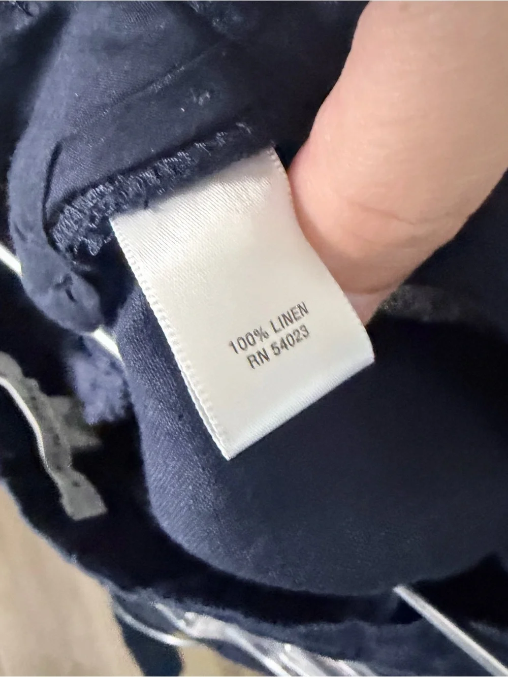 Women’s Navy Linen Relaxed Fit Pants